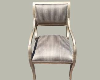 French NeoclassicalStyle Chateau Accent Chair wChampagne Finish w Geometric