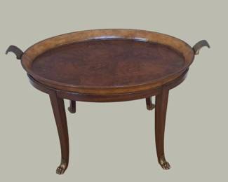 Maitland Smith Burl Walnut Tray Top Coffee Table