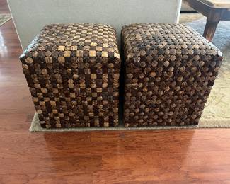 Pair of ottomans 