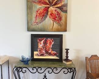 Wall art, console table 