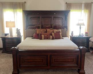 King bed, nightstands 