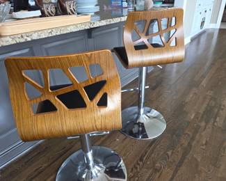Walnut back bar stools