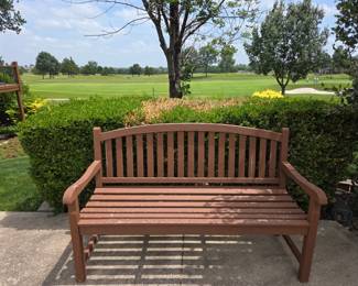 Outdoor wood bench