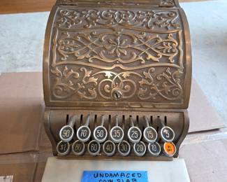 Antique brass cash register