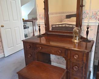 Walnut vintage dressing table