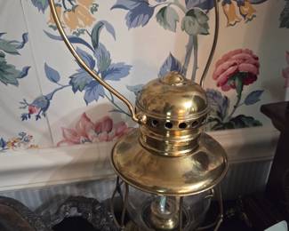 Vintage brass railroad lantern
