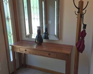 Wall table, Vintage beveled mirror
