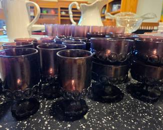 Vintage Tiffin Franciscan glassware - plum colored
