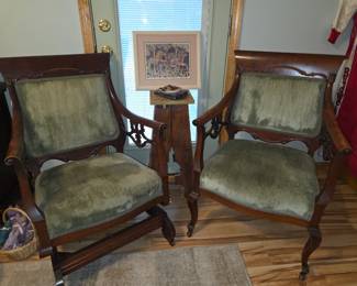 Antique victorian style chair & rocker