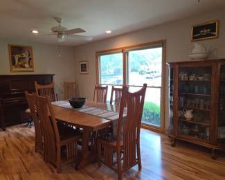 Amish made dining table with 8 chairs