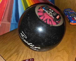 Vintage Brunswick undrilled collectible Nascar bowling ball