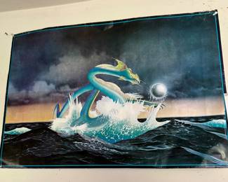 Vintage dragon poster