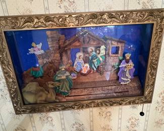 animated nativity shadow box