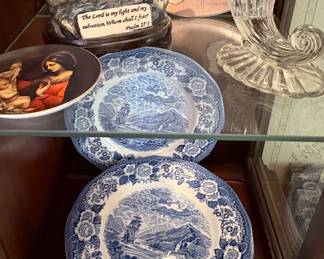 Lochs of Scotland Blue Transferware Plates
