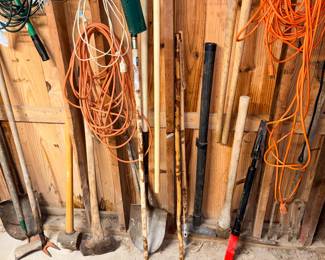 Shovels,Sledge Hammer, Pick, extension cords