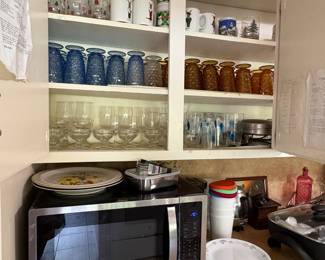 Microwave, Whitehall Glasses, Corelle,