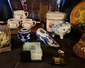 BLUE/WHITE POTTERY, SOUP BOWLS