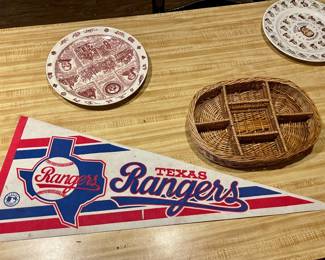 TEXAS RANGERS PENNANT, DECORATOR PLATES