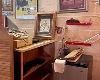 MINI FRIDGE, VINTAGE CASH REGISTER