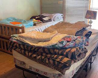 TWIN BEDS AND MATTRESSES, BEDDING