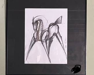HORSE ORIGINAL PENCIL DRAWING BY FRITS VAN EEDEN