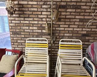 Vintage Lawn Furniture & MCM Pole Light