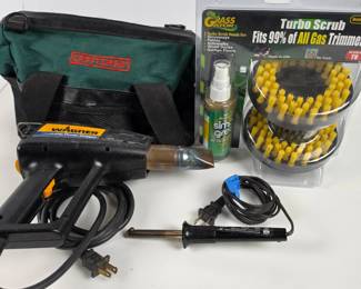 Lot #160 - Wagner Heat Gun & Wen Soldering Iron with Craftsman Tool Bag and Grass Gator Turbo Scrub Brush Kit