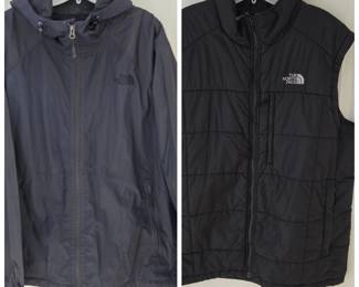 Lot #230 - The North Face Men's XL Black Waterproof Hooded Jacket & Quilted Vest Set