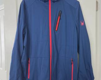 Lot #77 - Spyder Men's Lightweight Ski Jacket with Hood and Zip Pockets, Size L - US Ski Team Tested