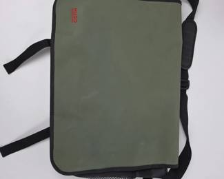 Lot #123 - Hugo Boss Olive Green and Black Messenger Bag with Multiple Compartments