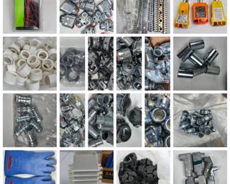 Lot #167 - Electrician's Lot Featuring IDEAL Test Light, Yellow Jacket Electrical Testers, and Assorted Conduit Fittings