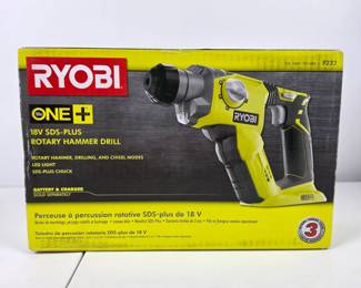 Lot #154 - Ryobi ONE+ 18V SDS-Plus Rotary Hammer Drill P222 with Rotary Hammer, Drilling, and Chisel Modes