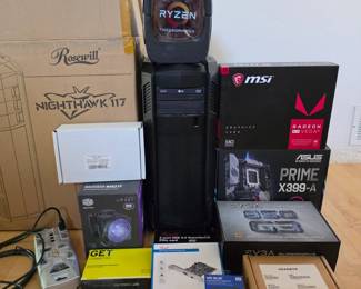 Lot #208 - Partially Built Gaming System Rosewill Nighthawk 117 ATX Full Tower Case With Ryzen Threadripper, Radeon Vega & More