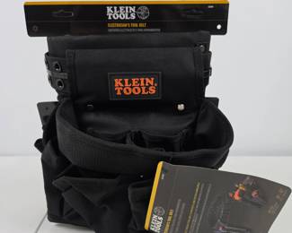 Lot #144 - New Klein Tools Electrician's Tool Belt Heavy-Duty Multi-Pocket Design Professional Grade