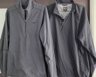 Lot #109 - Nike Therma-FIT Grey Quarter Zip Pullover & Black Adidas Climaproof Windbreaker Jacket Men's Size L