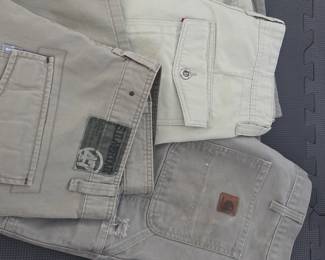 Lot #91 - Stylish Workwear Pants Lot by Levi's & Carhartt - Durable Trooper Model with Unique Pockets
