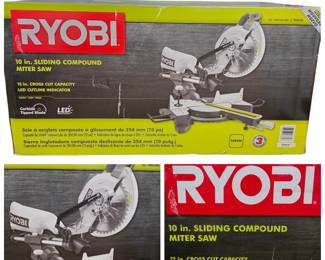 Lot #158 - New Ryobi TSS103 10 Inch Sliding Compound Miter Saw with LED and Carbide-Tipped Blade