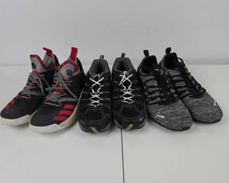 Lot #114 - Adidas, Puma & Denali Athletic Sneakers for Men Size 12 – Lightweight, Breathable, and Durable
