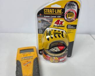 Lot #128 - Zircon StudSensor and STRAIT-LINE Laser Level 120 - Precision Wall Stud Finder & Bright Laser Level