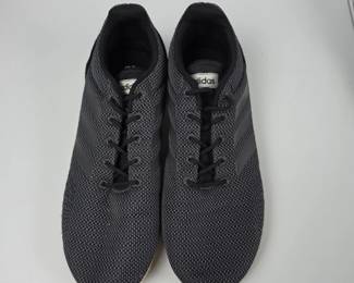 Lot #116 - Adidas Cloudfoam Racer Black Grey Running Shoes Lightweight Comfort Men's Size 12