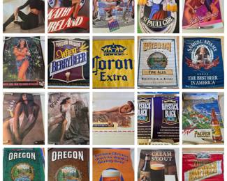 Lot #192 - Vintage Ale & Beer Paper Advertising Posters & Promotional Vinyl Banners - Collectible Microbrew & Craft Beer Art