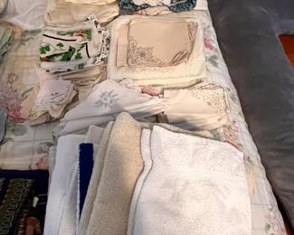 Variety of sheets and linens