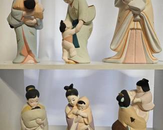 Nara Mother and Child Porcelain Hakata Figurines #1-6 in Series