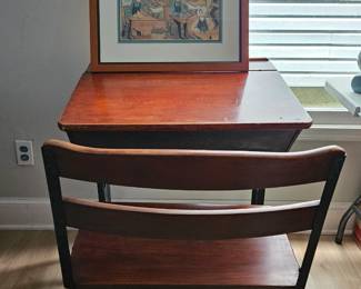 Vintage School Desk and Bench.