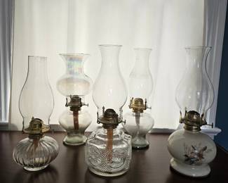 5 Vintage Oil Lamps