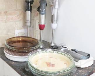 Pie plates, immersion blenders