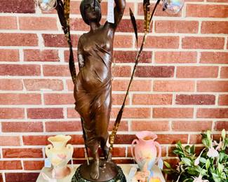 BRONZE CLAD LADY LAMP