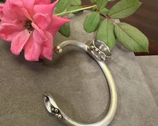 Sterling & 14k bracelet & matching ring