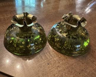 Very mid century Confetti candlesticks
