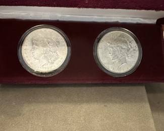 2 Silver Centuries of Uncirculated Silver Dollars, 1887 & 1928